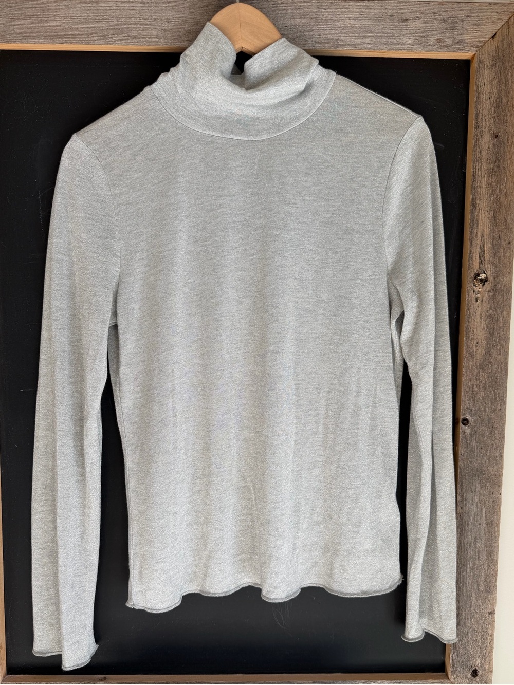 Splendid Maddox Metallic Turtleneck in Silver size Large